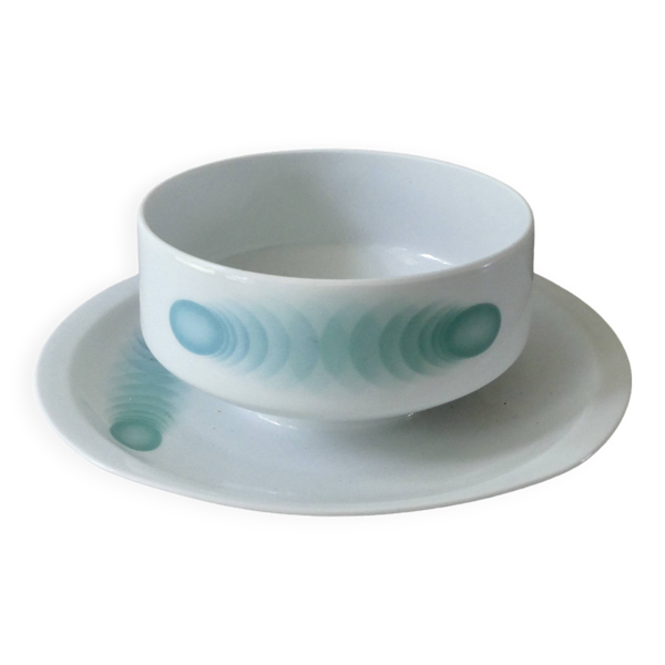Saucière en porcelaine de Limoges, L Bernardaud, Oberon, années 70