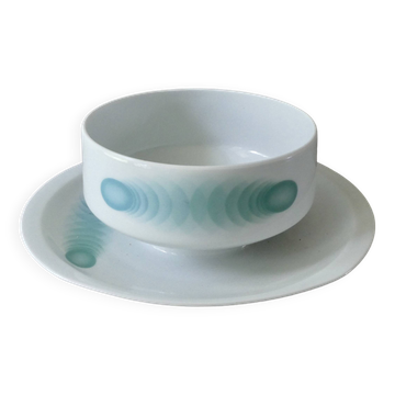 Limoges porcelain sauce boat, L Bernardaud, Oberon, 1970s