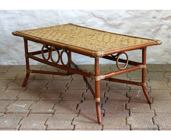 Bamboo and rattan coffee table