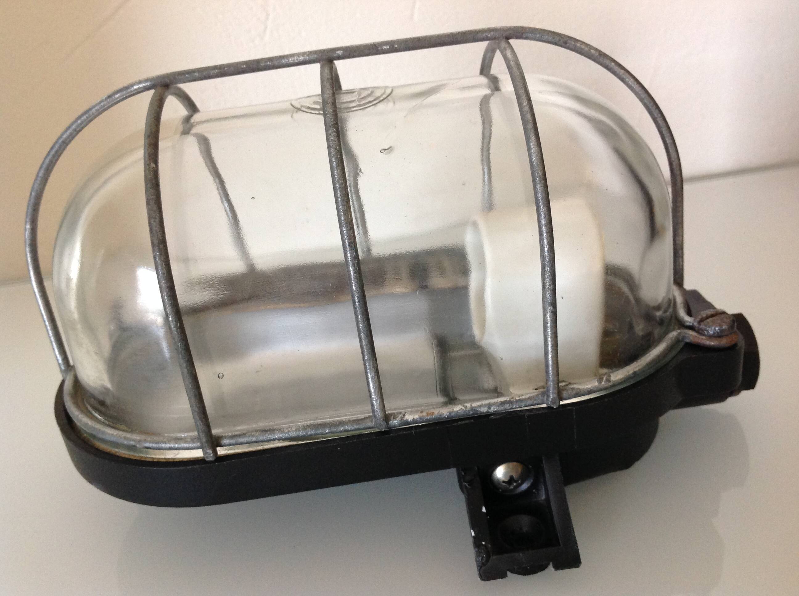 Industrial style porthole wall light / vintage 60s-70s