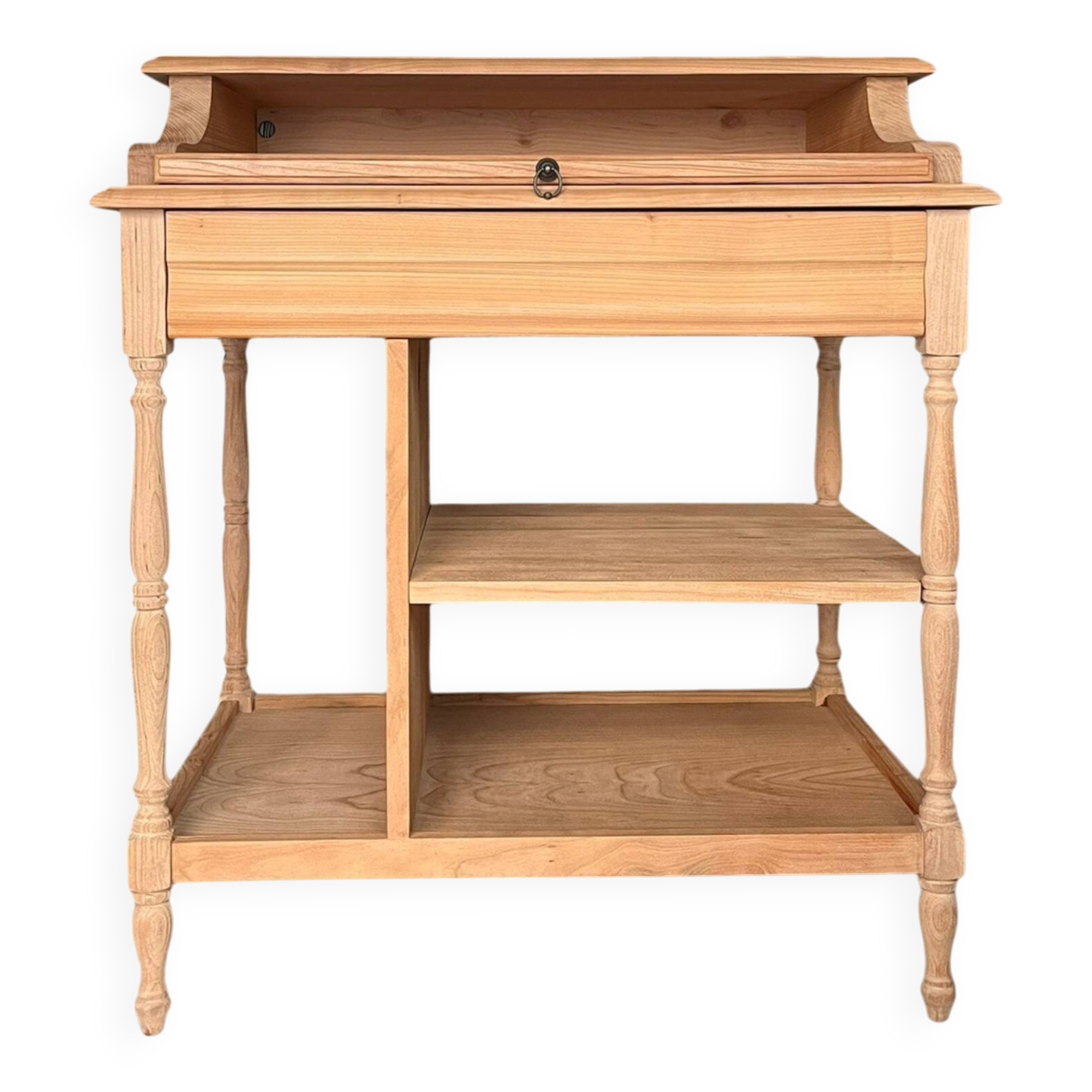 Bureau secrétaire console bois clair vintage Alphonse avec tiroir