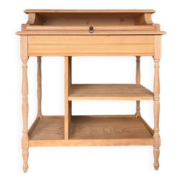 Vintage light wood secretary desk Alphonse with drawer