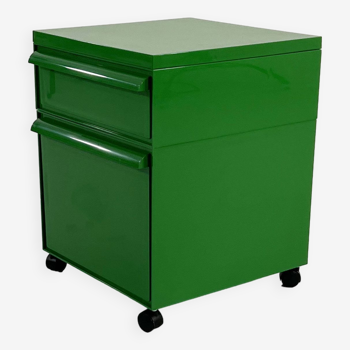 Green box with drawers model “4601” on casters by Simon Fussell for Kartell, 1970