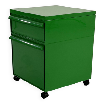 Green box with drawers model “4601” on casters by Simon Fussell for Kartell, 1970