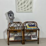 Pair of vintage 70s checkerboard bedside tables: Ref cindy