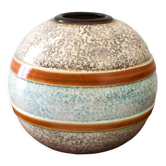 Art Deco glazed ceramic ball vase signed