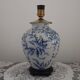 Blue & White Chinoiserie Ginger Jar Table Lamp Raised Bird & Floral Moti