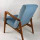 Vintage blue grey velvet lounge chair, 1970s