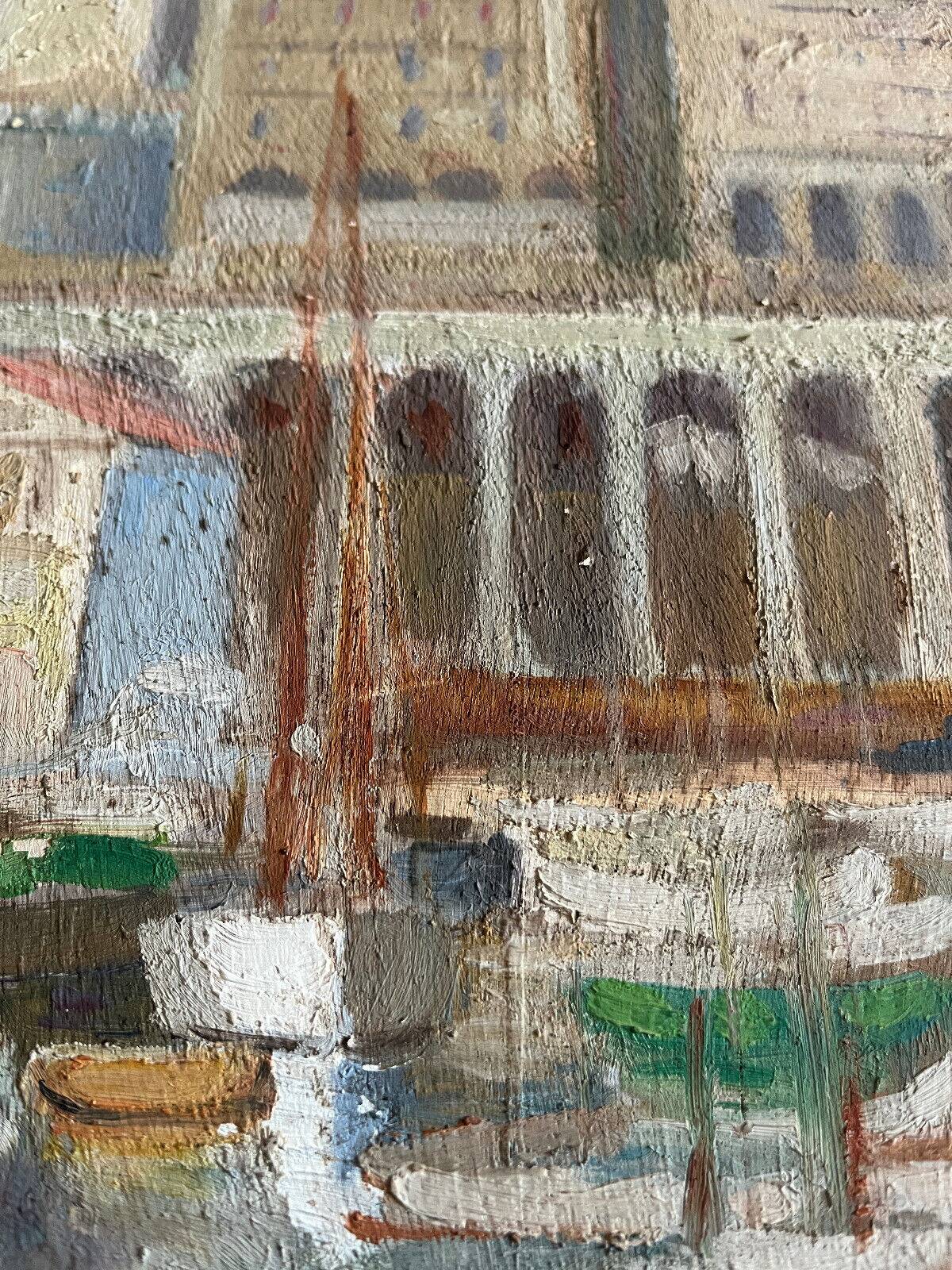 Orientalist Painting HSP "Port of Algiers" Marine circa 1950