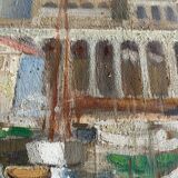 Orientalist Painting HSP "Port of Algiers" Marine circa 1950