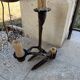 Bougeoir rustique en fer forgé de recyclage