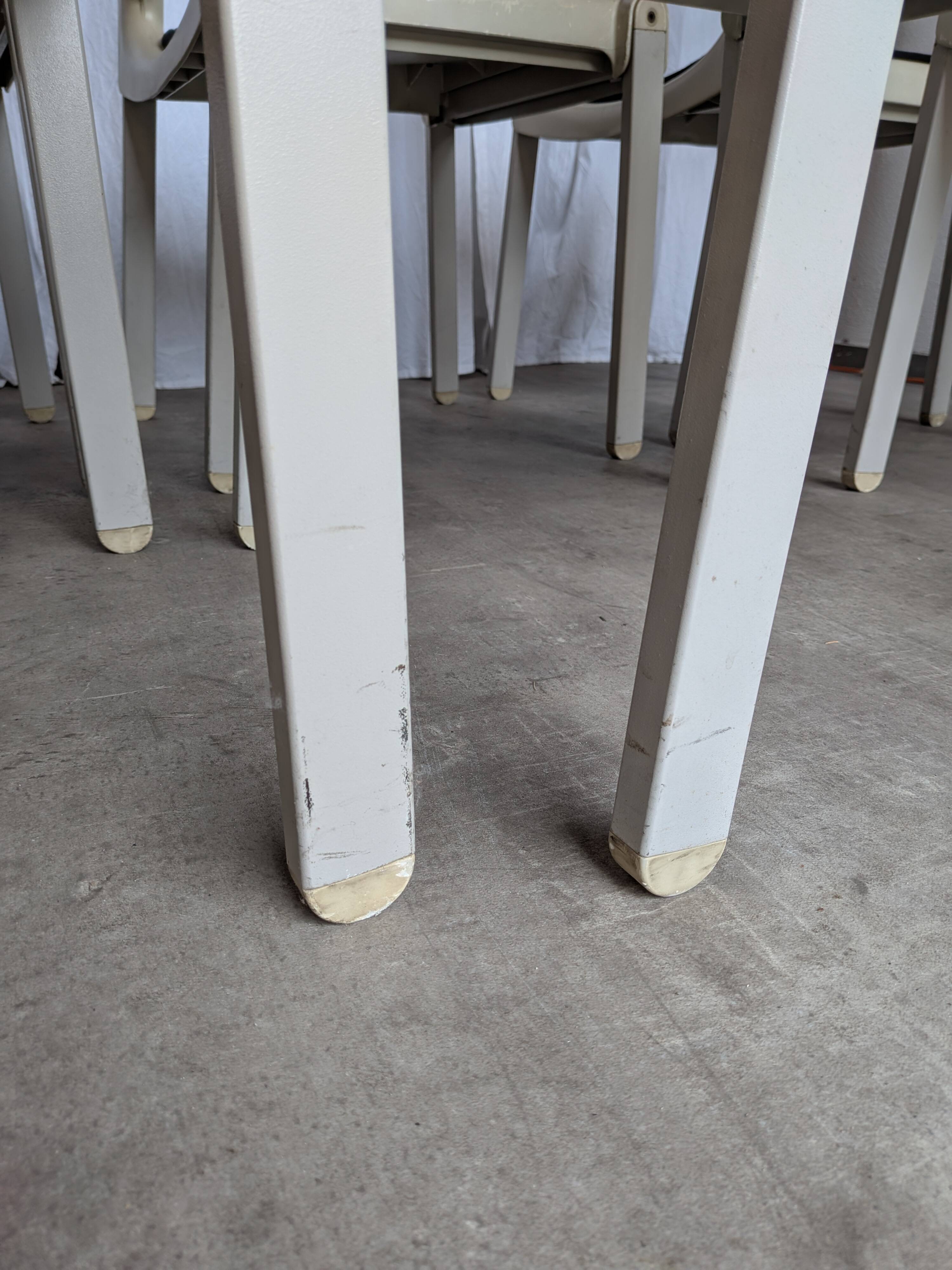 Set of 8 Vintage Aeon Mondial Stackable Chair / Dutch Postmodern Dining Cha