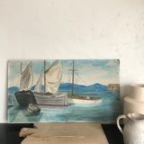 Marine paint on wood