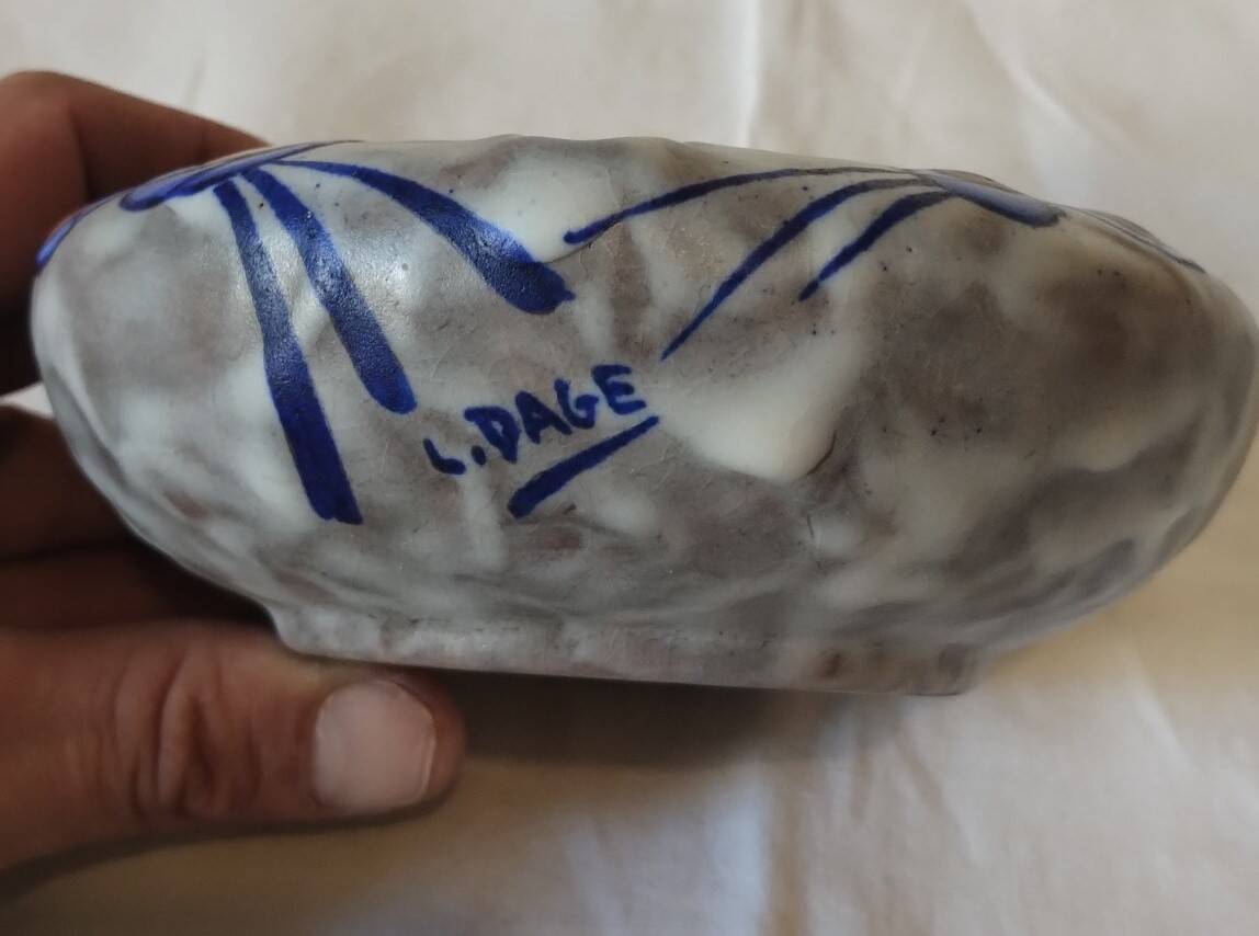 Antique ceramic ashtray by "Louis Dage"