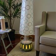 Lampe sur pied vintage en céramique avec base éclairée