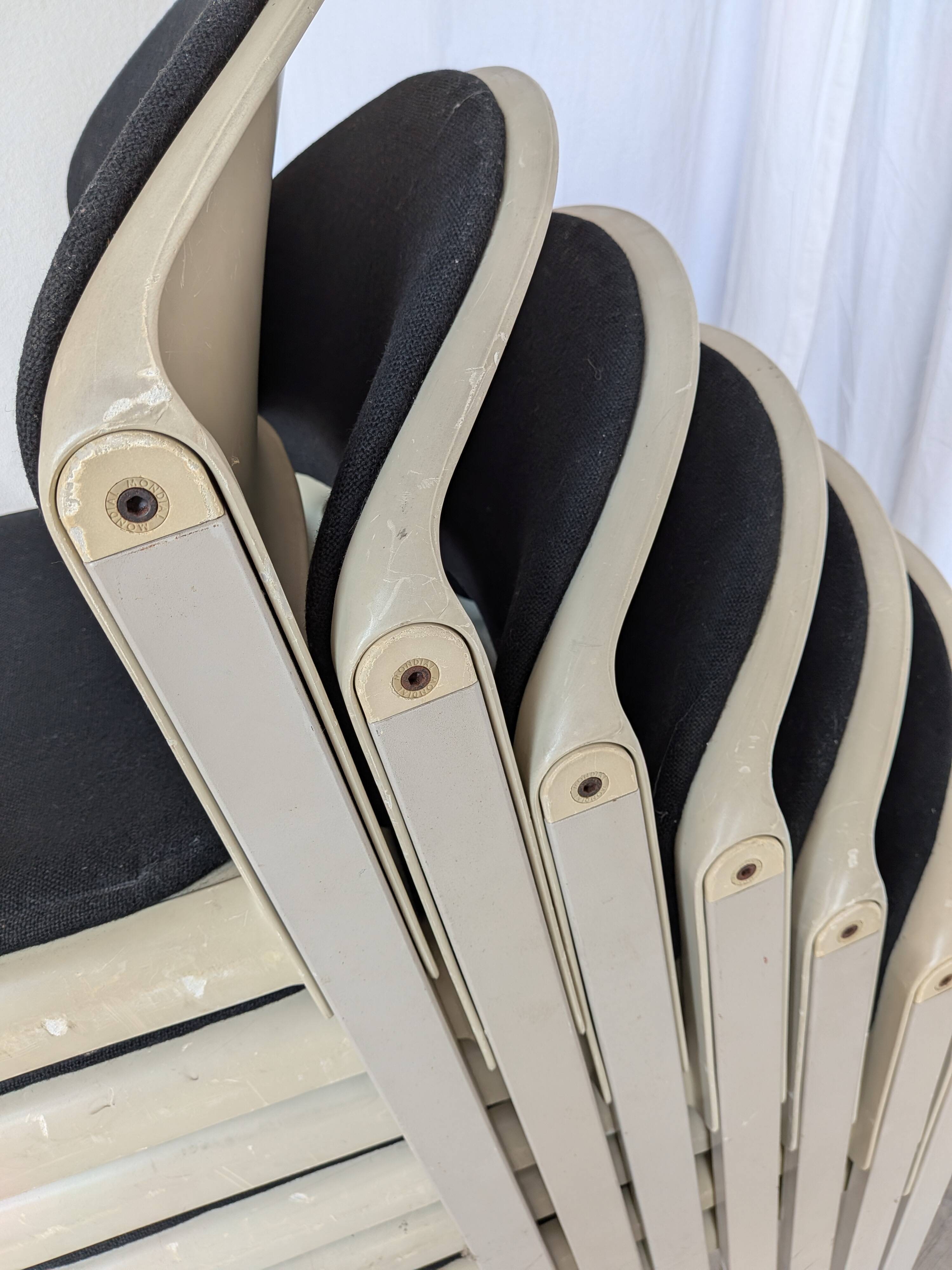 Set of 8 Vintage Aeon Mondial Stackable Chair / Dutch Postmodern Dining Cha