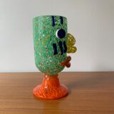 Vase face glassware polichrome