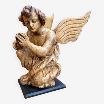 Ange en bois sculpté fin XIXème