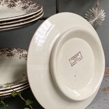 Plat sur piédouche faïence de Sarreguemines