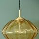 Suspension globe vintage XL en verre ambré