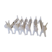 Lot de 6 portes couteaux chiens