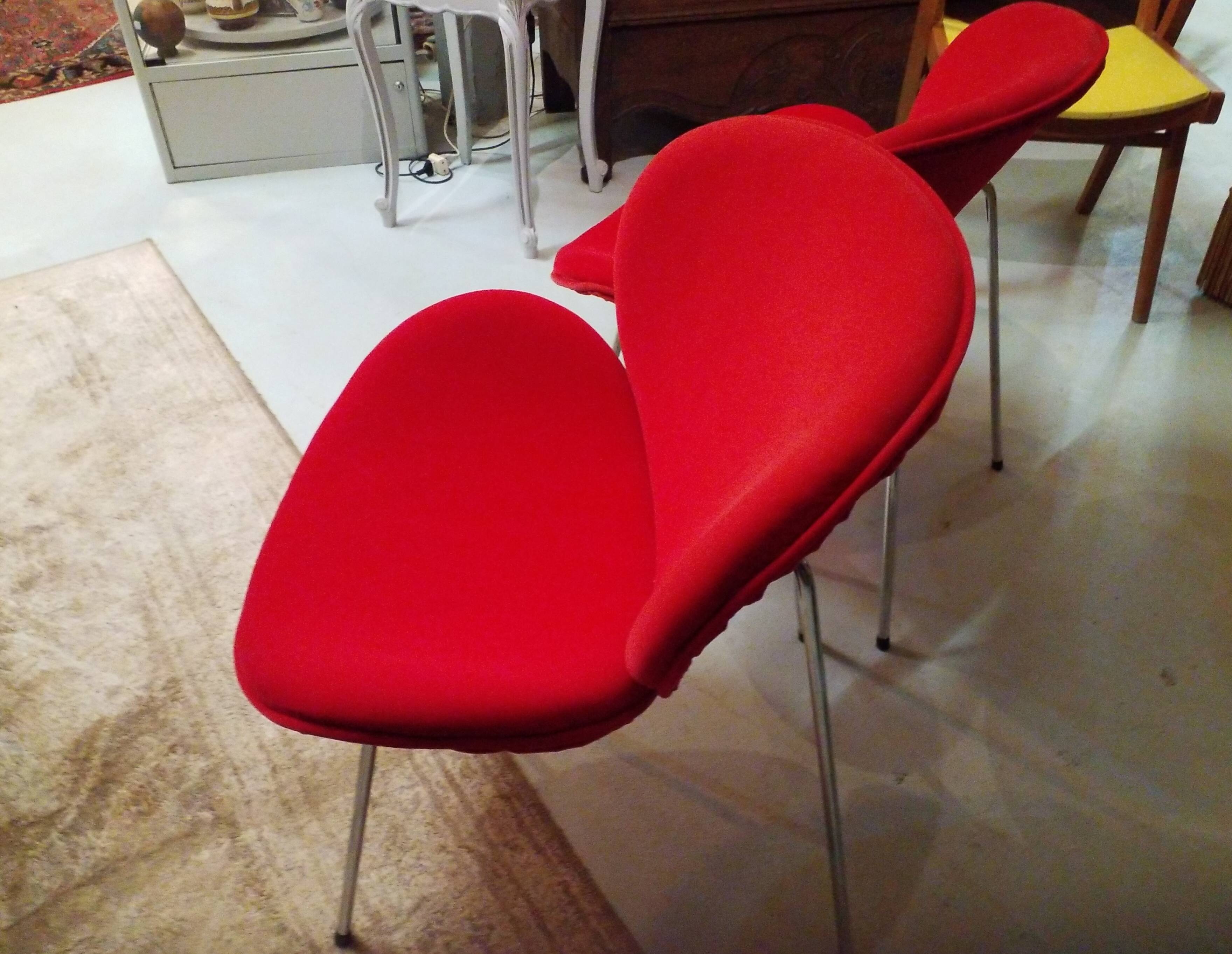 Pair of red armchairs