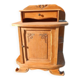 Art Deco bedside table in raw wood
