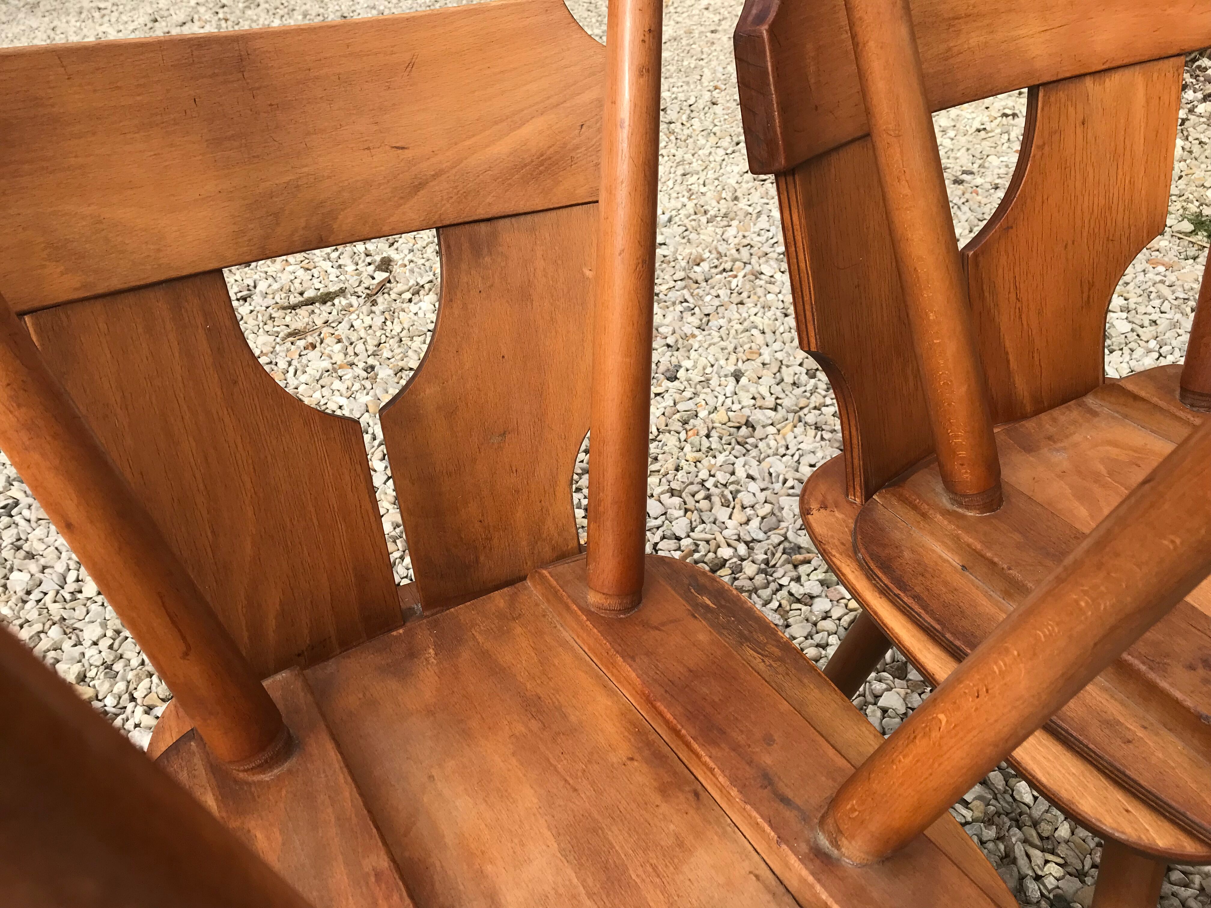 Set of 6 vintage brutalist chairs 1960-1980