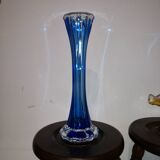 large blue crystal vase from cristal d'arques