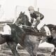 Equestrian photo, racecourse, 1940s