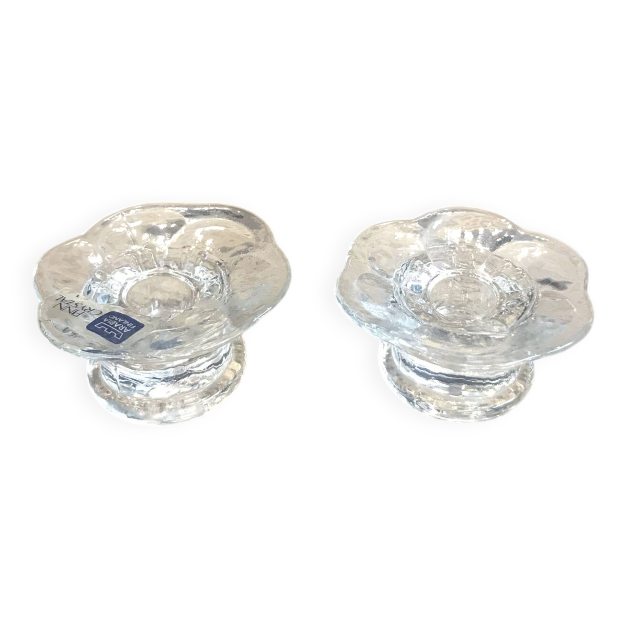 Vintage glass flower candle holders Arabia Finland