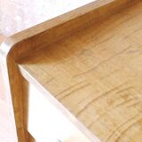 Renovated vintage chest of drawers with compass legs in light gilded wood, 1950-1960