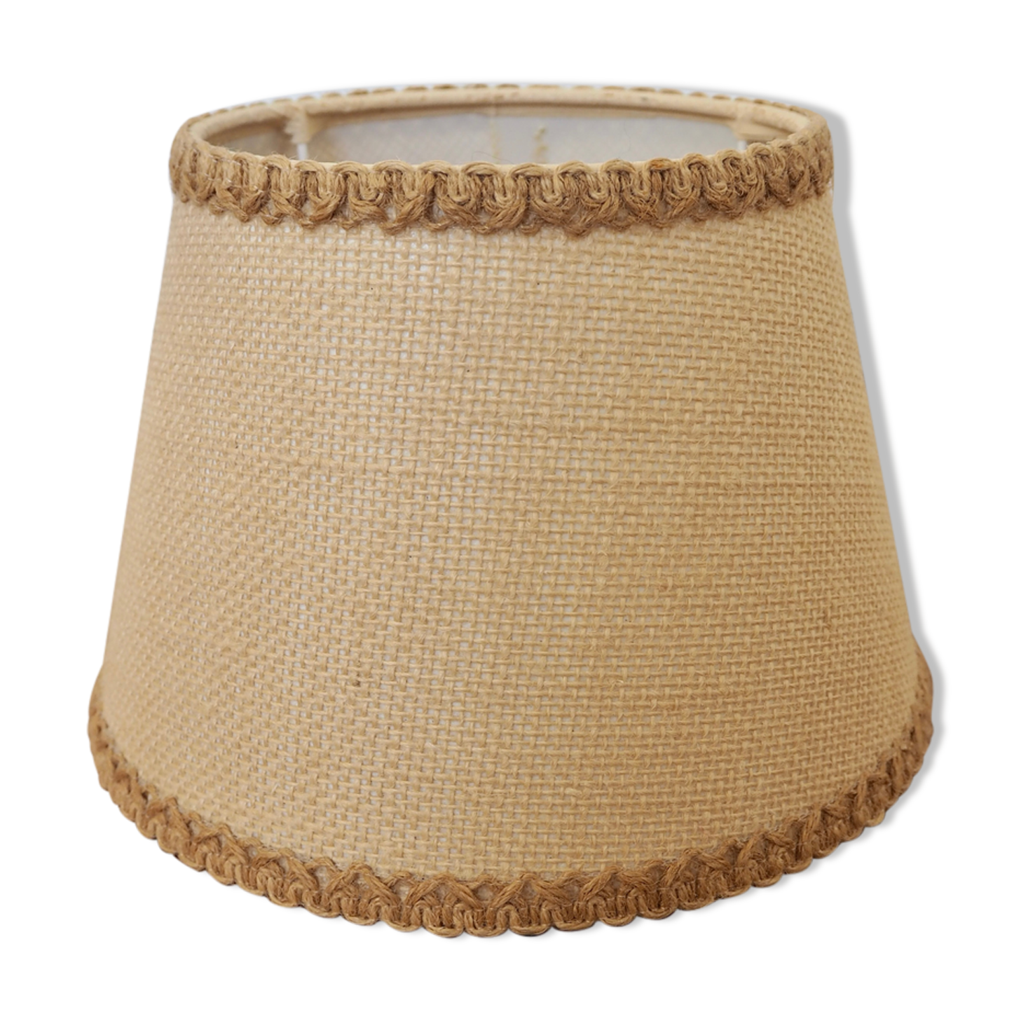 Vintage beige jute lampshade H14cm