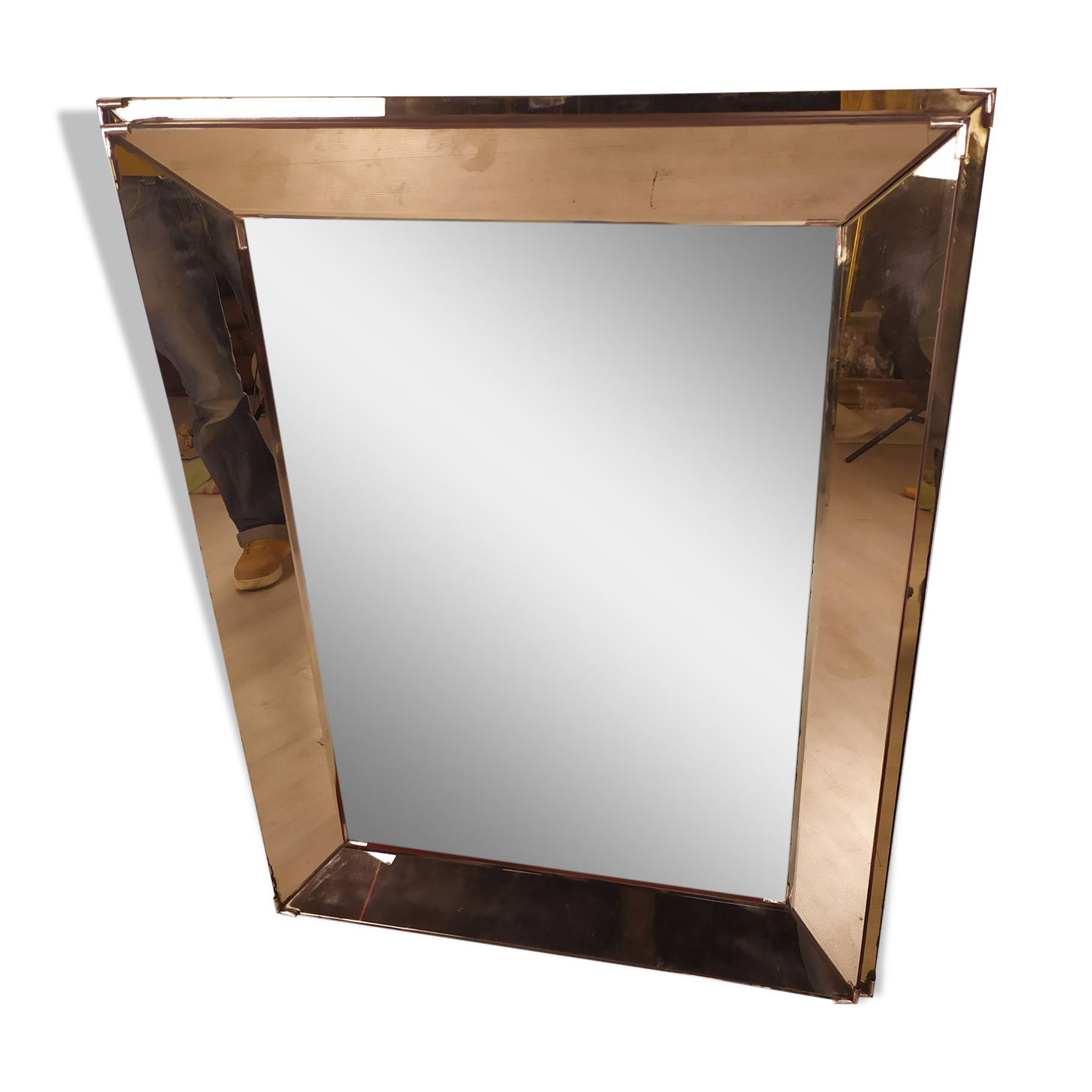 Pink art deco mirror