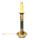 Antique Empire Column Lamp Base, Gilded Brass, Green Candle Holder Chandelier