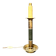 Antique Empire Column Lamp Base, Gilded Brass, Green Candle Holder Chandelier