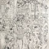 Chas-laborde boulevard des capucines (paris), 1927. original engraving