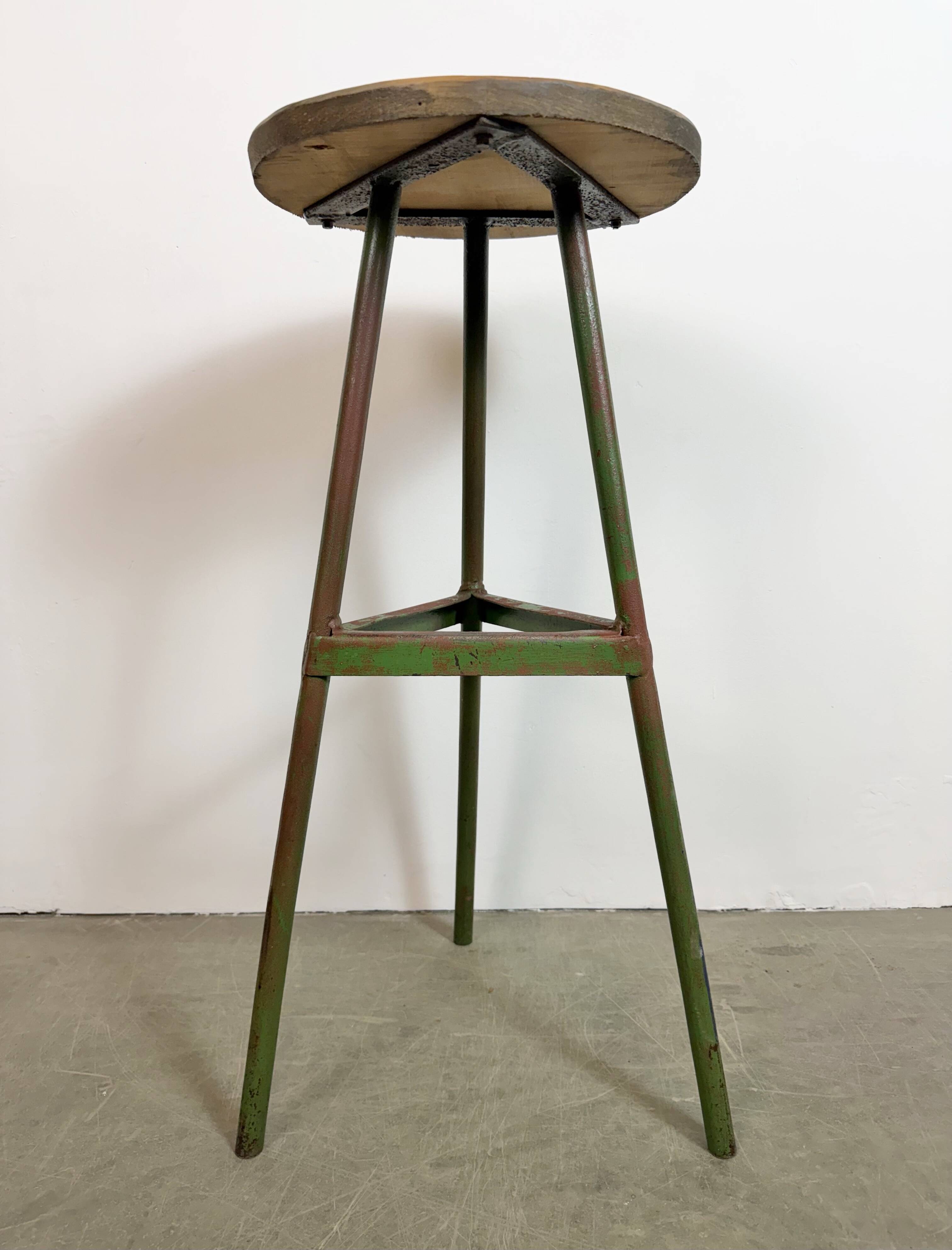 Green Industrial Workshop Stool, 1960s