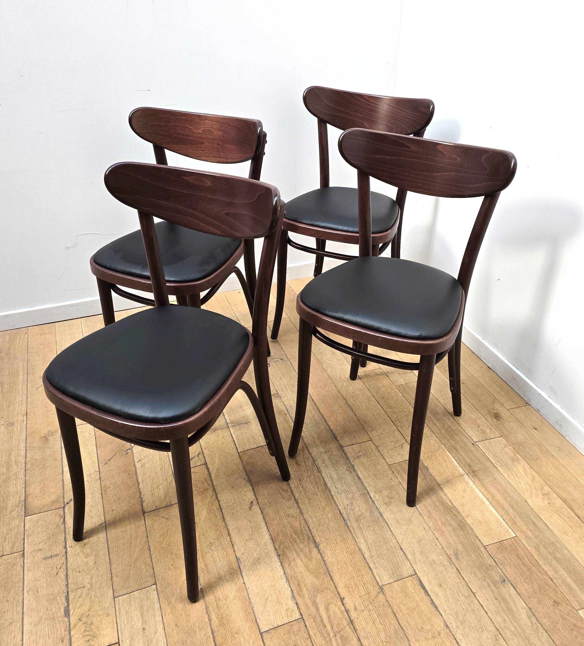 Set of 4 Banana bistro chairs, TON