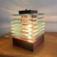 Vintage stepped glass lamp in Desny style