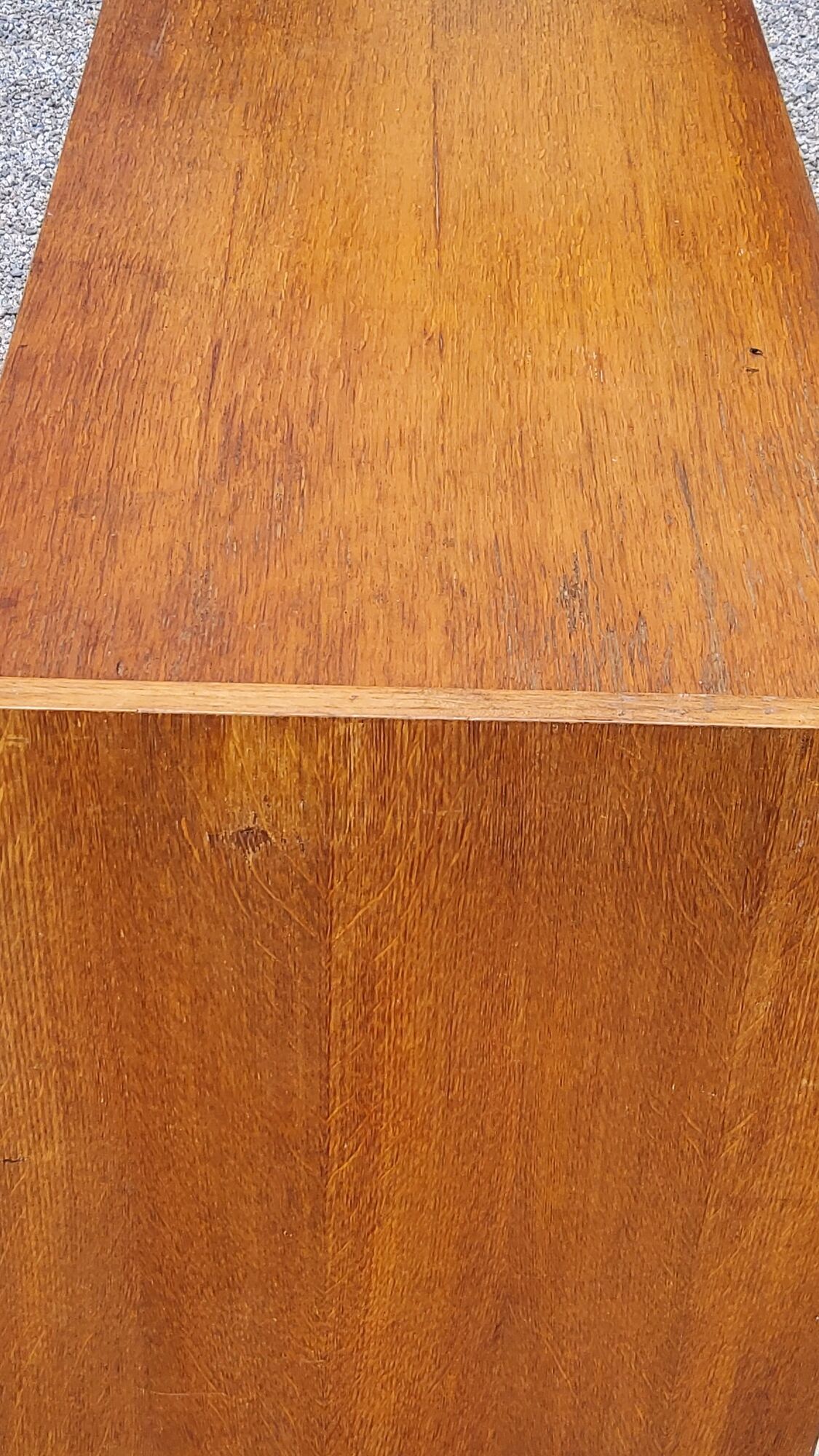 Vintage Golden Blond Oak Chest of drawers Feet Compass 6 Drawers 1 Door 50s