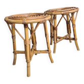 Pair of rattan stools 1960's