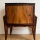 Pair of Art Deco bedside tables in wood and black marble