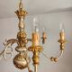 Antique gilded silver chandelier Florentine Rococo Louis XV Italy