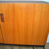 Scandinavian teak metal foot row