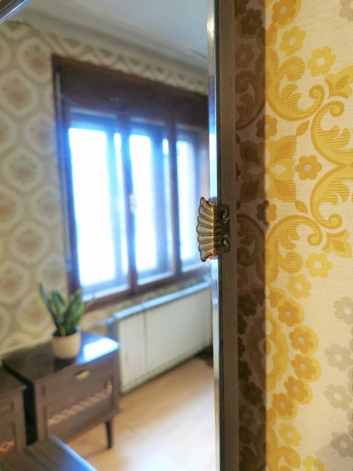 Mid-Century Wooden Dresser Sideboard with Detachable Mirror: 1970s Vintage