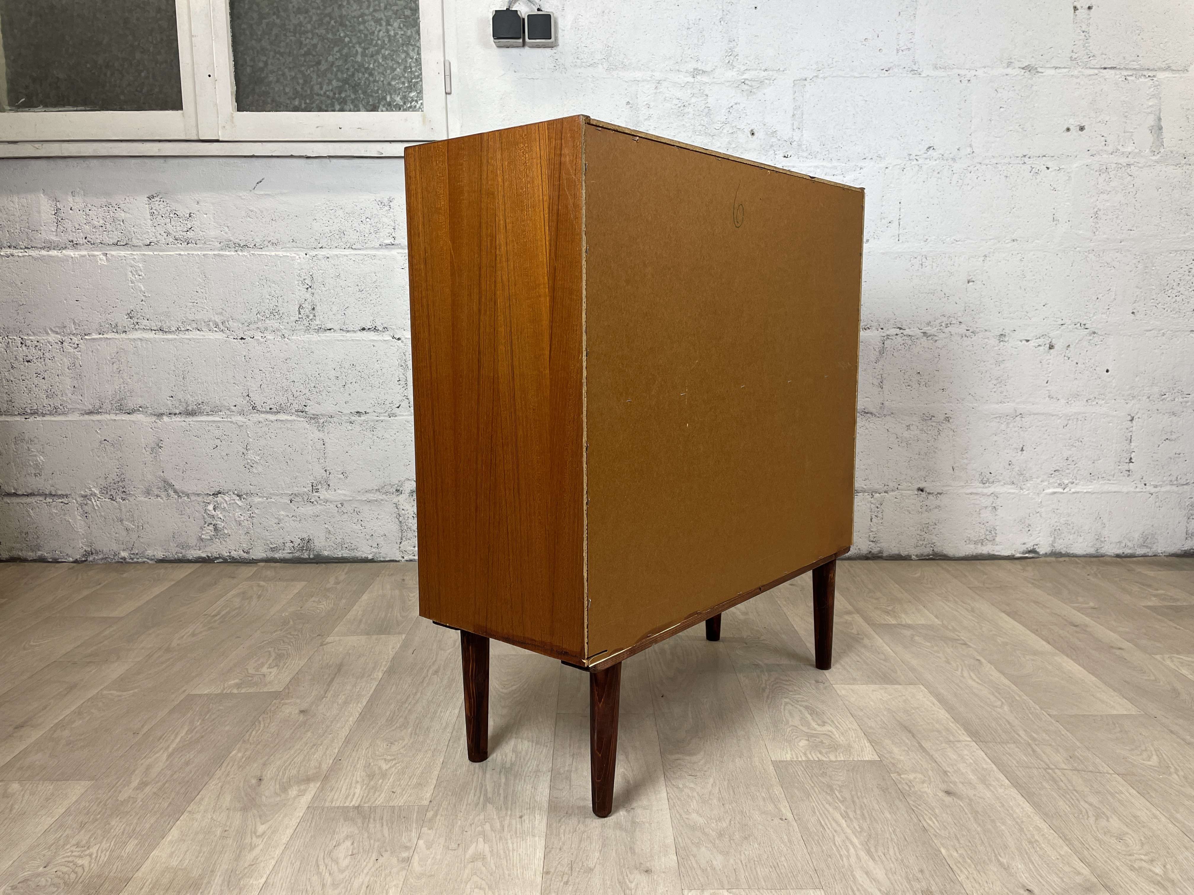 Vintage Scandinavian teak buffet bookcase, 60s