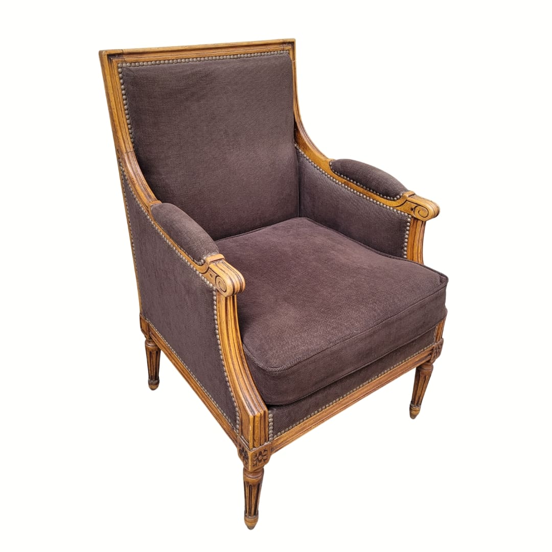 Pair of armchairs in Louis XVI style, Napoleonic III period, 19th century – France
