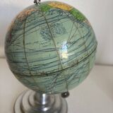 Vintage 1950 terrestrial globe by Girard Barrère Forest Thomas - 26 cm