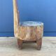 Brutalist africanizing wooden stool carved in the xxth mass